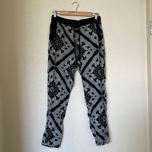 Cisono Bohemian Bandanna Print Light Weight Drawstring Pants Size L